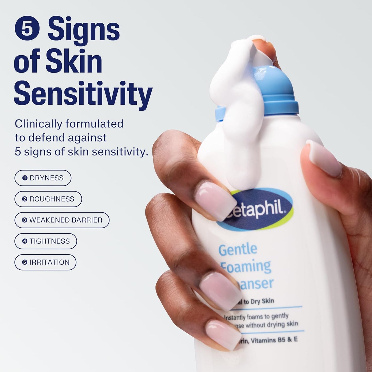 Cetaphil Oil Free Gentle Foaming Cleanser For Dry to Normal, Sensitive Skin, 8oz  Made with Glycerin and Vitamins B5 and E, Dermatologist Tested, Hypoallergenic, Soap Free, Fragrance Free